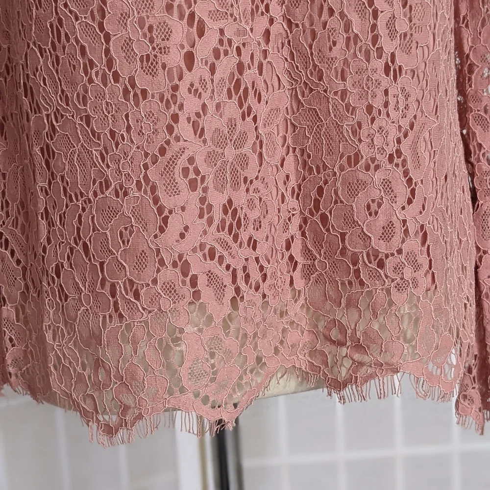 Adrienne Vittadini Pink Lace Blouse S New - Picture 4 of 6